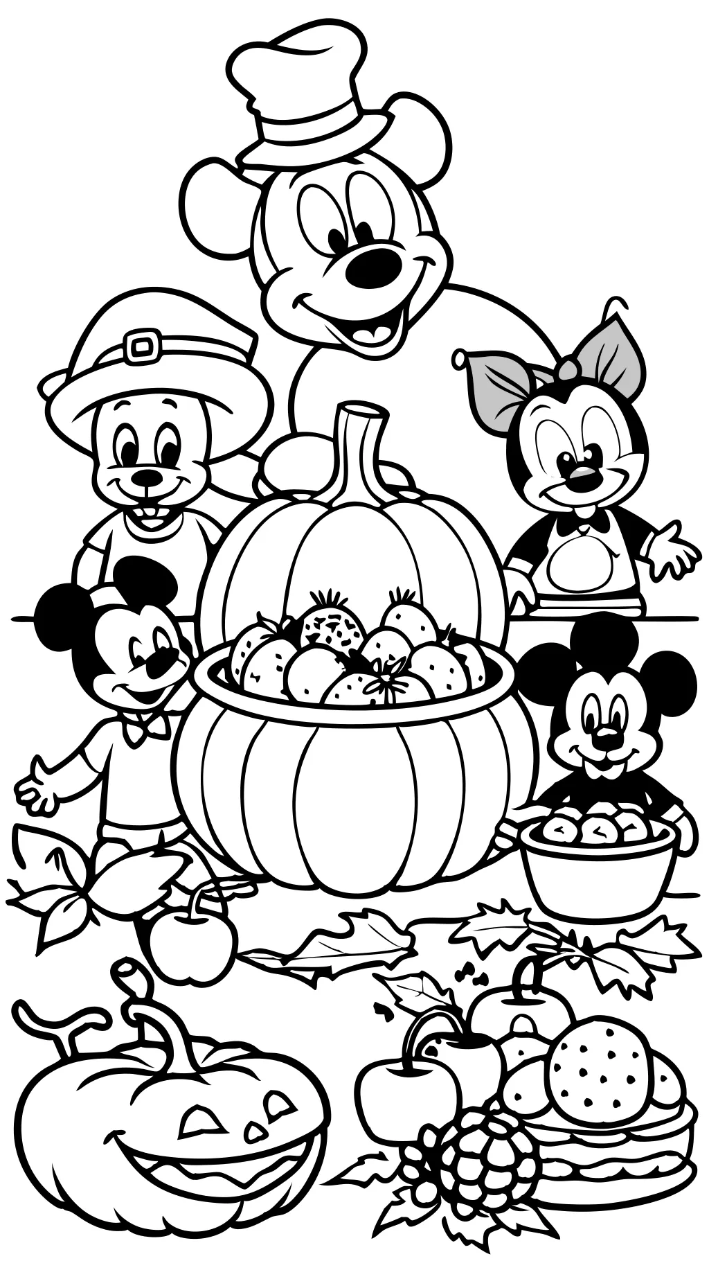 disney thanksgiving color pages